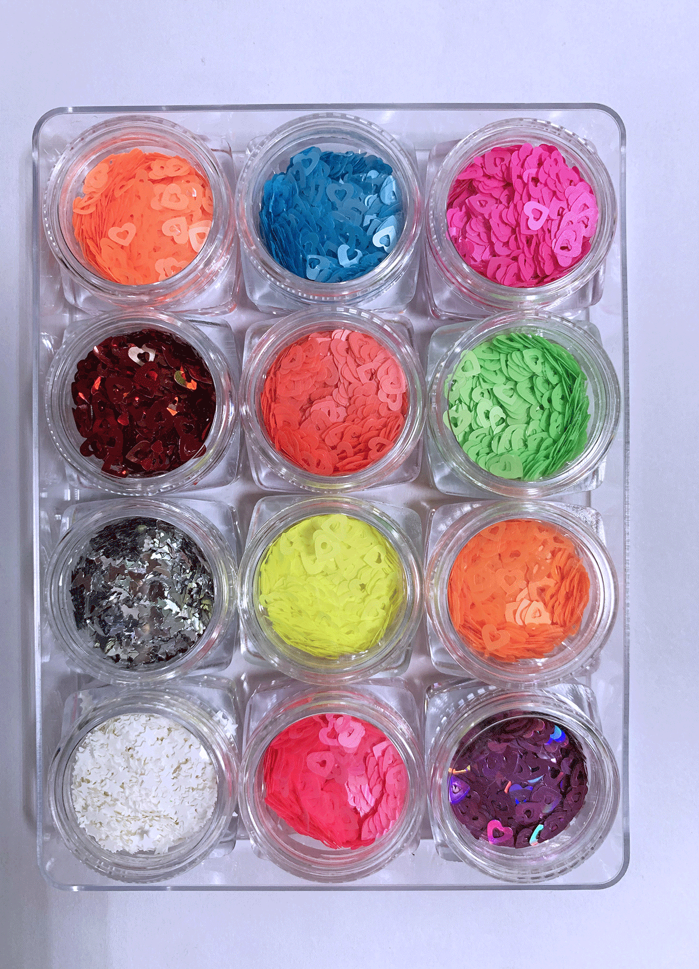 bulk chunky heart-shaped glitter set