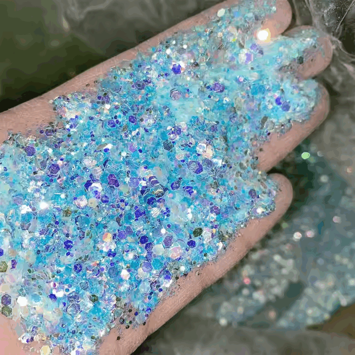 blue glow-in-the-dark glitter