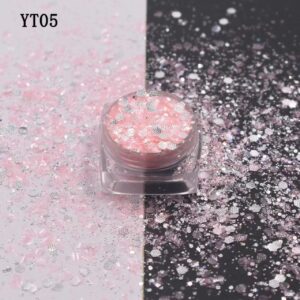 YT05 pink chunky mix glitter powder